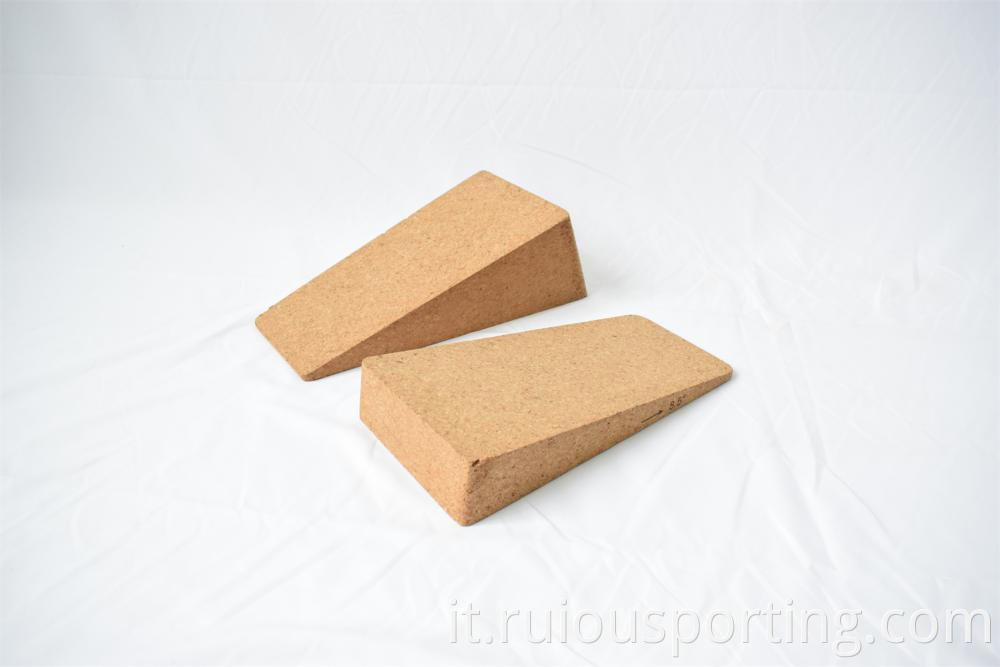 Blank rubber cork yoga mat blocks set
